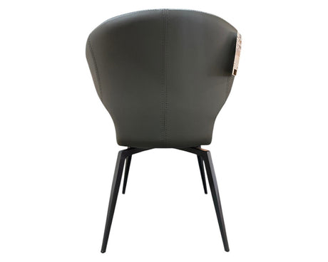 Chaise fauteuil de table pivotante gris clair pieds métal noir - Tablacasa - Souffle d'intérieur