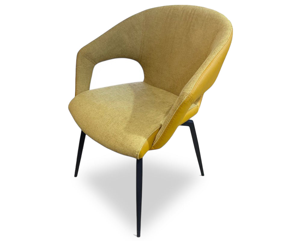 Chaise de salle a manger fauteuil de table jaune pivotante - Souffle d'intérieur - tablacasa