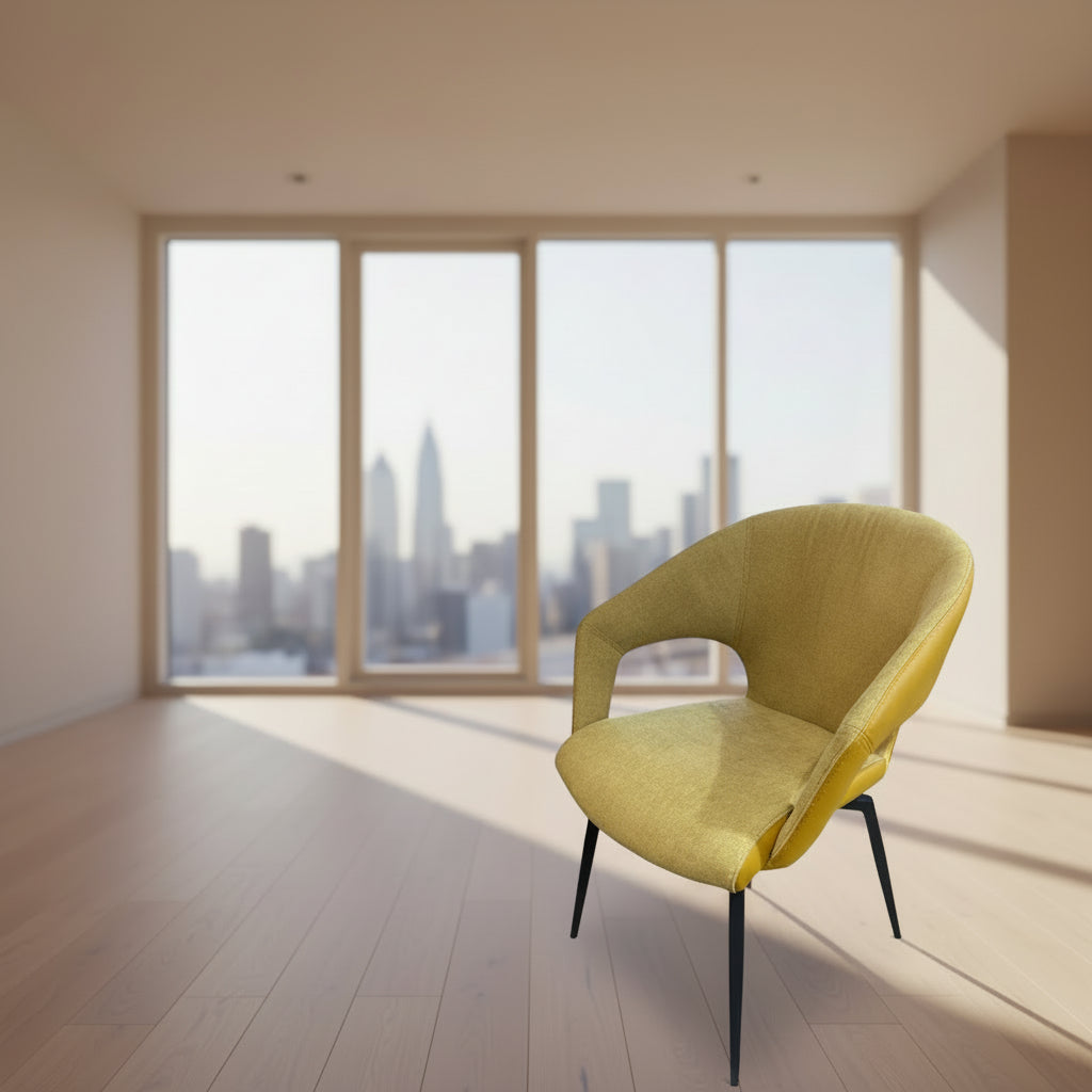 Chaise de salle a manger fauteuil de table jaune pivotante - Souffle d'intérieur - tablacasa