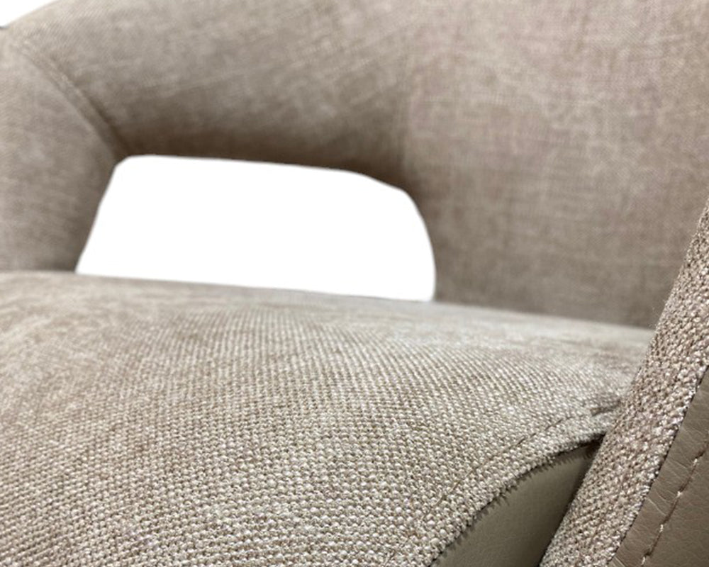 Fauteuil de table à manger pivotant marron taupe design - Souffle d'intérieur - Tablacasa