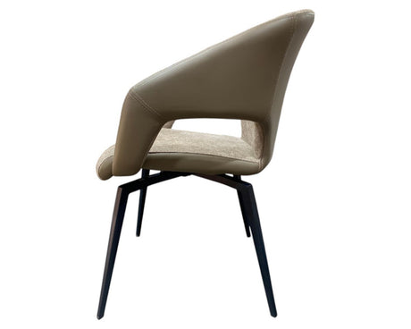 Fauteuil de table à manger pivotant marron taupe design - Souffle d'intérieur - Tablacasa