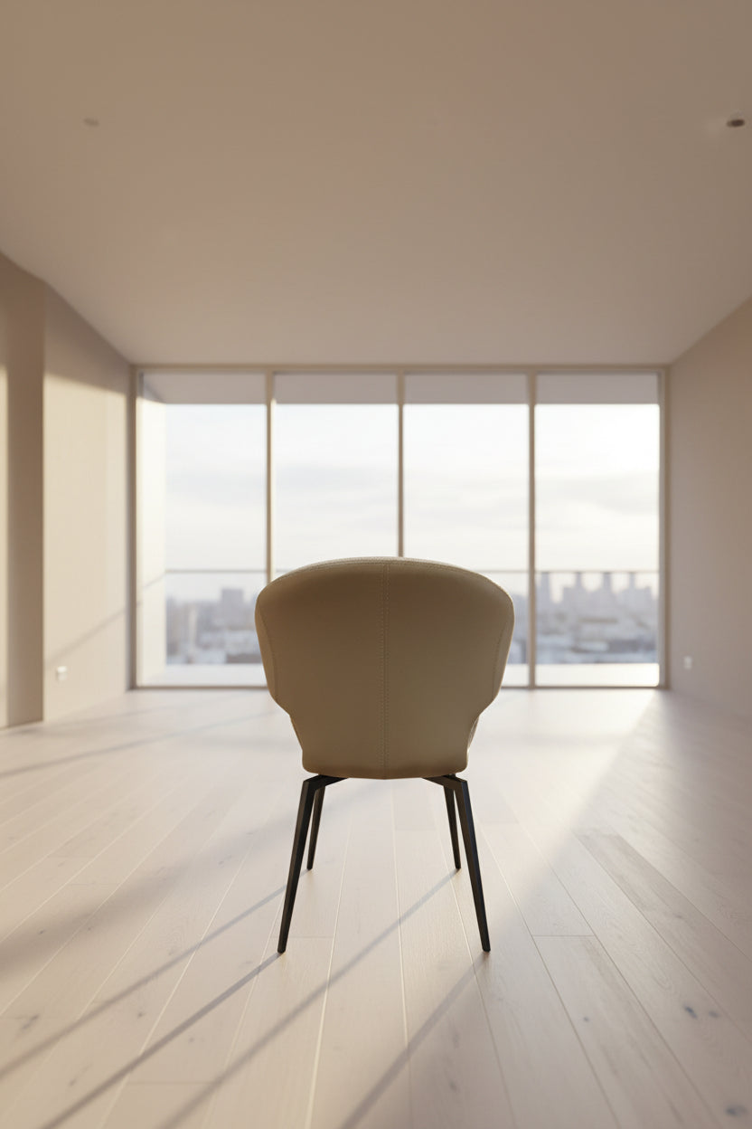 Fauteuil de table à manger pivotant marron taupe design - Souffle d'intérieur - Tablacasa