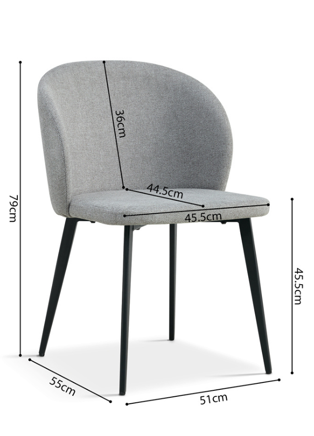 Chaise grise de salle à manger avec accoudoirs - Teno