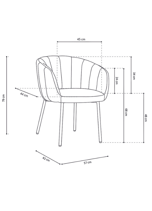 Chaise grise salle a manger avec accoudoir - Sevillana