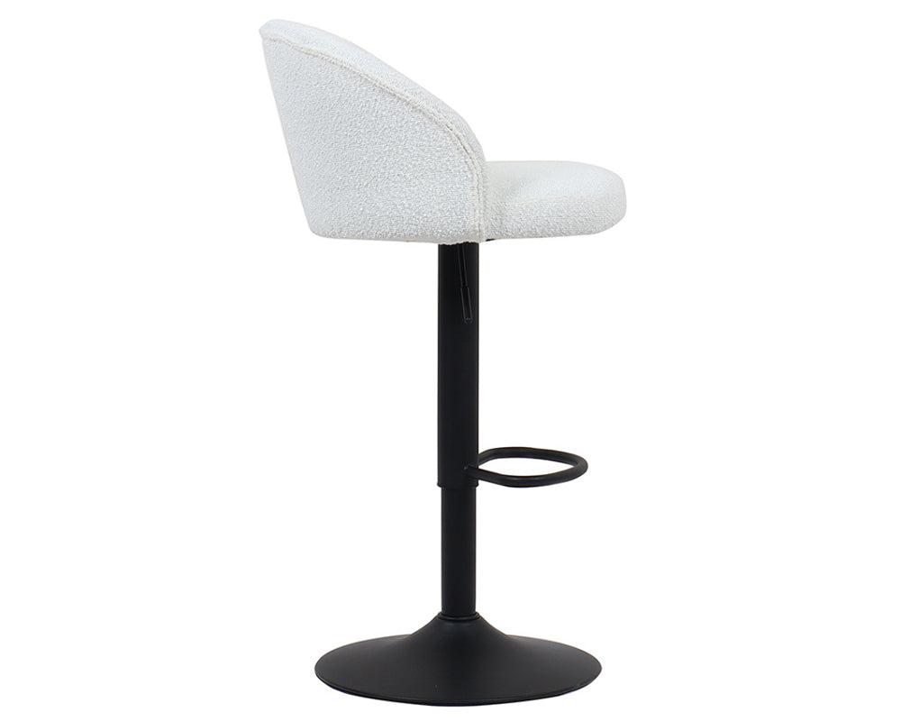 Tabouret design de bar réglable en hauteur blanc bouclette pieds métal noir - Souffle d'intérieur