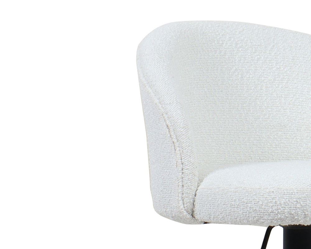 Tabouret design de bar réglable en hauteur blanc bouclette pieds métal noir - Souffle d'intérieur