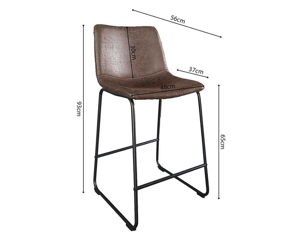 Chaise haute de comptoir brun foncé - Rousseau Furniture - Souffle d'Intérieur