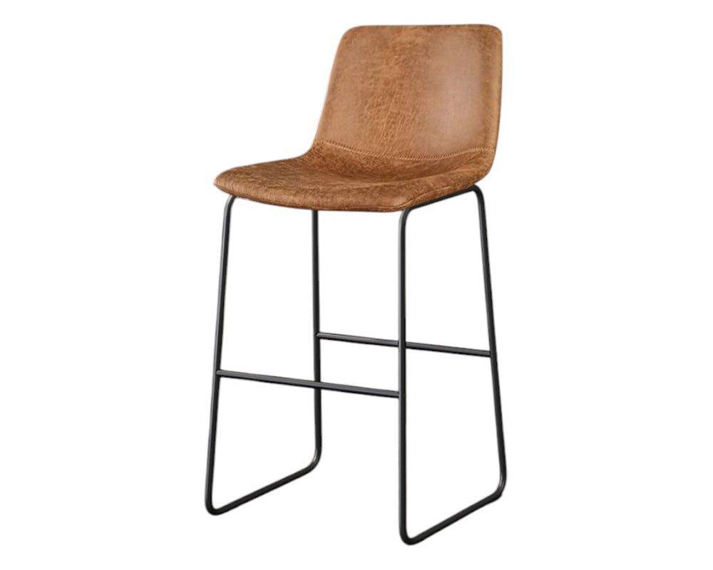 Chaise haute de comptoir cognac - Rousseau Furniture - Souffle d'Intérieur