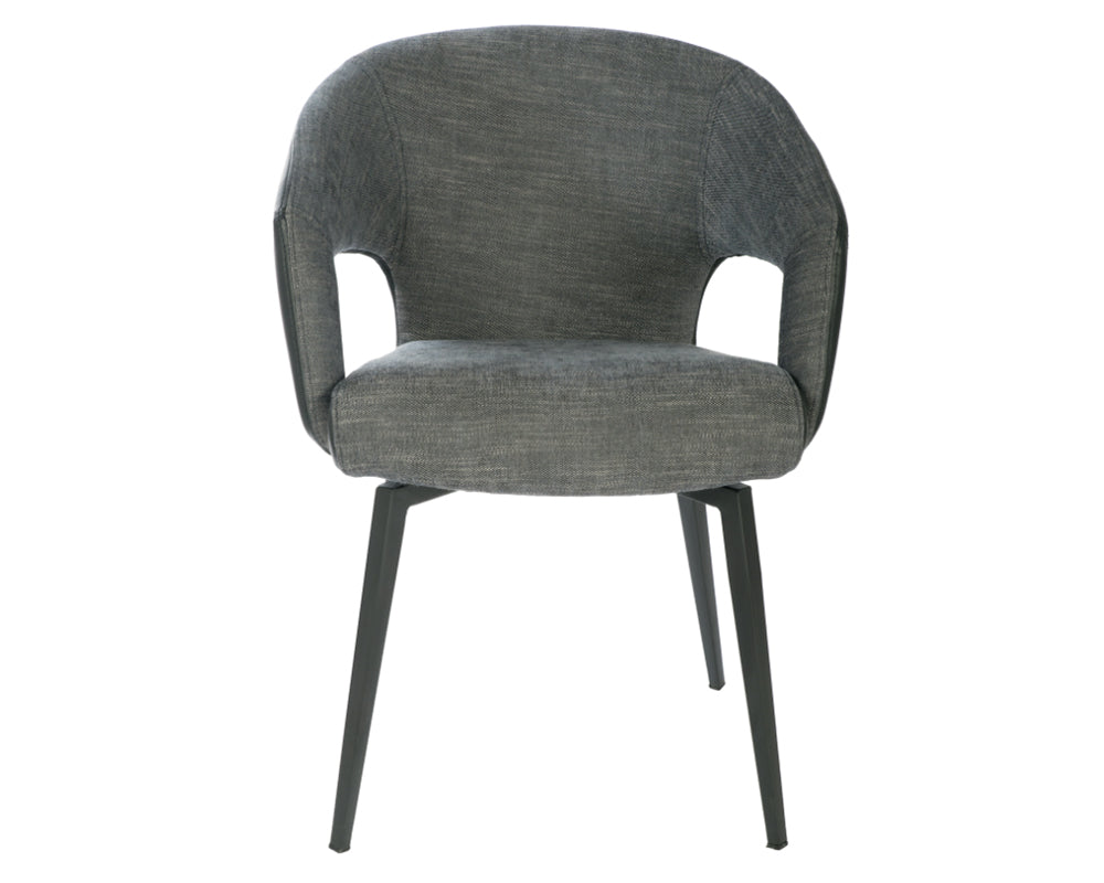 Fauteuil de table pivotant noir pieds metal design - SOUFFLE D'intérieur