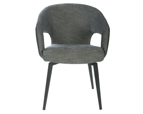 Fauteuil de table pivotant noir pieds metal design - SOUFFLE D'intérieur