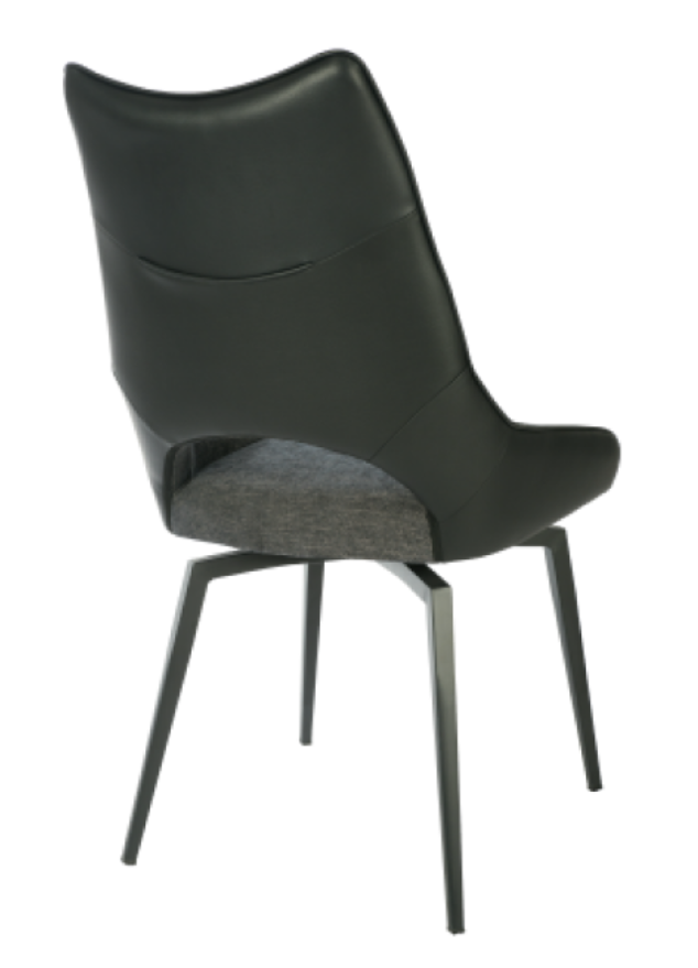 Chaise noir pivotante de table a manger moderne  - Flavia