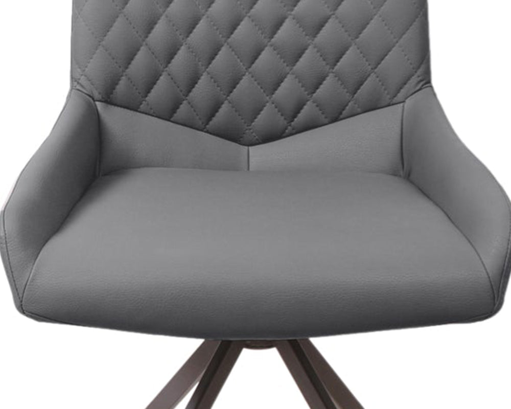 Chaise pieds métal grise design matelassé - SOUFFLE D'intérieur