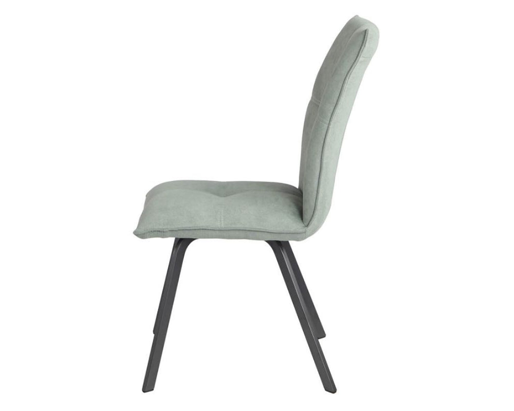 Chaise contemporaine pieds metal en tissu vert - SOUFFLE D'intérieur