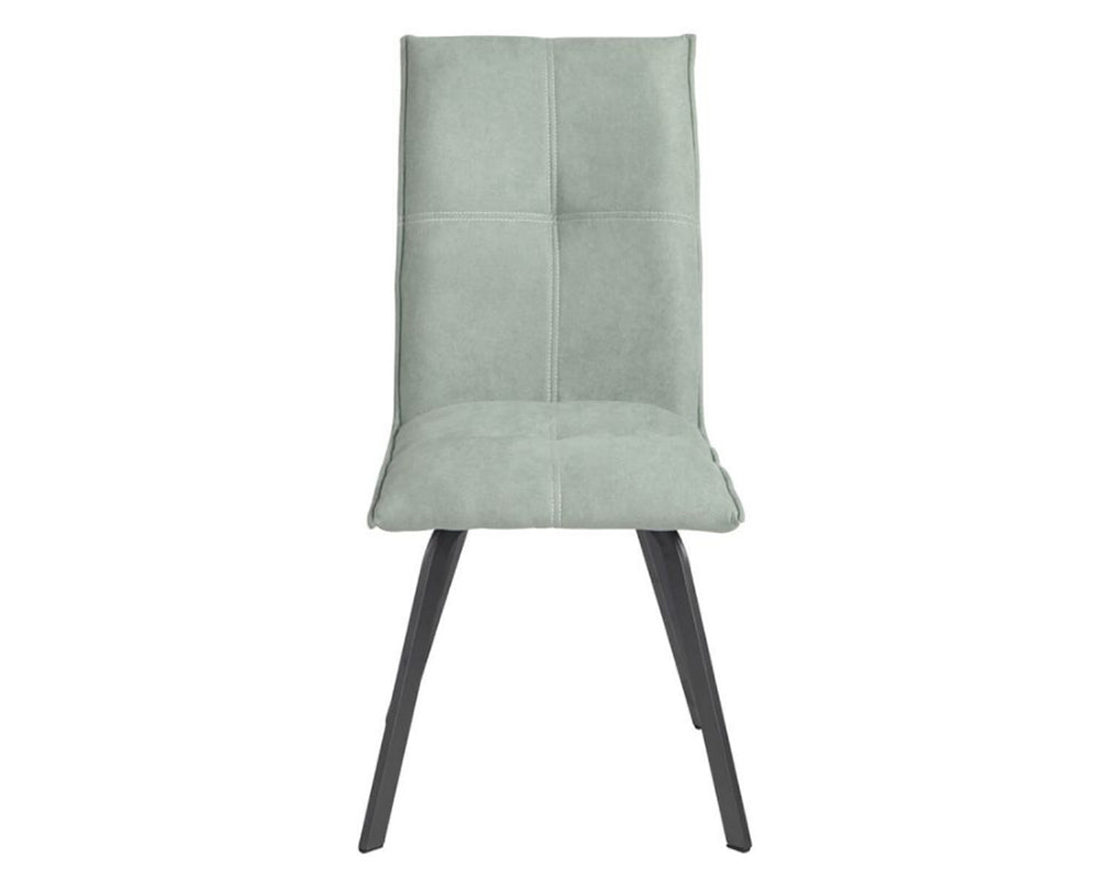 Chaise contemporaine pieds metal en tissu vert - SOUFFLE D'intérieur
