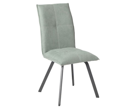 Chaise contemporaine pieds metal en tissu vert - SOUFFLE D'intérieur