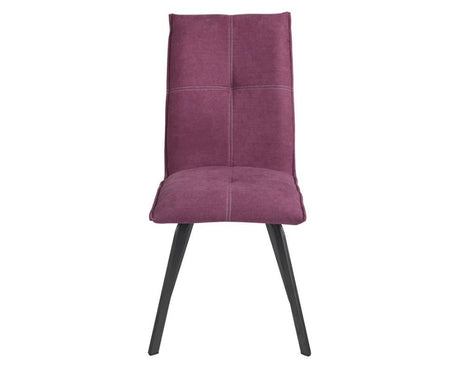 Chaise pieds metal en tissu violet design - SOUFFLE D'intérieur