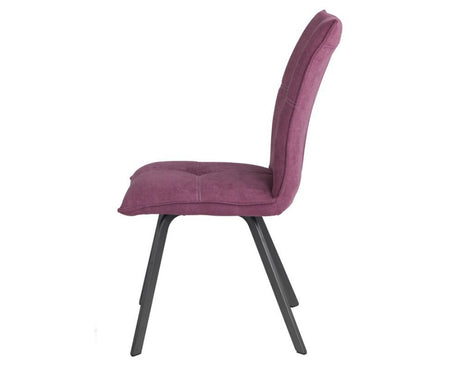Chaise pieds metal en tissu violet design - SOUFFLE D'intérieur