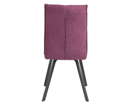 Chaise pieds metal en tissu violet design - SOUFFLE D'intérieur