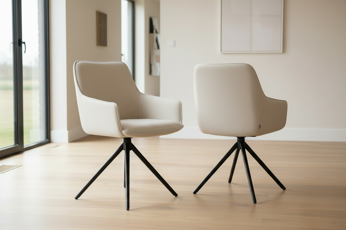 Chaise pivotante beige akante