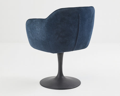 Chaise de repas monopied pivotante couleur bleue - meuble jem - Souffle d'intérieur