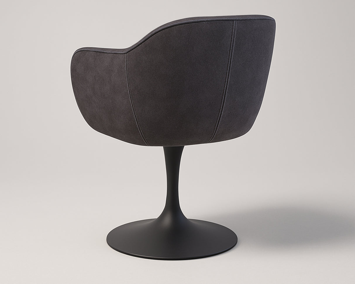 Chaise de repas Calise - tissu anthracite - vue 3/4 arrière