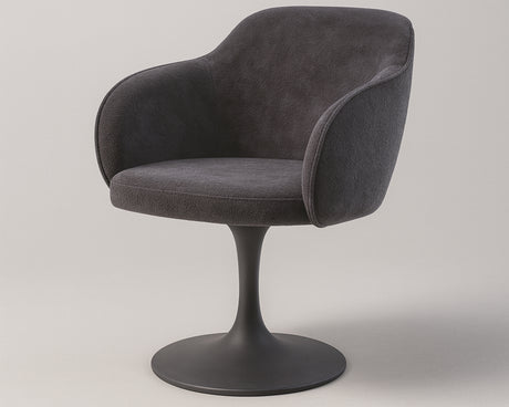 Chaise de repas monopied pivotante couleur anthracite - meuble jem - Souffle d'intérieur