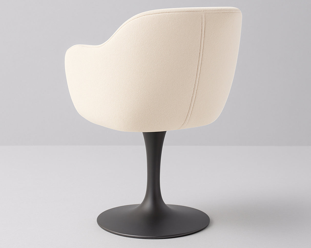 Chaise de repas Calise - vue 3/4 arrière - tissu 100% polyester