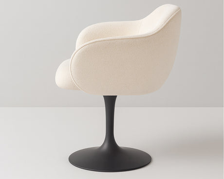 Chaise de repas monopied pivotante couleur beige - meuble jem - Souffle d'intérieur