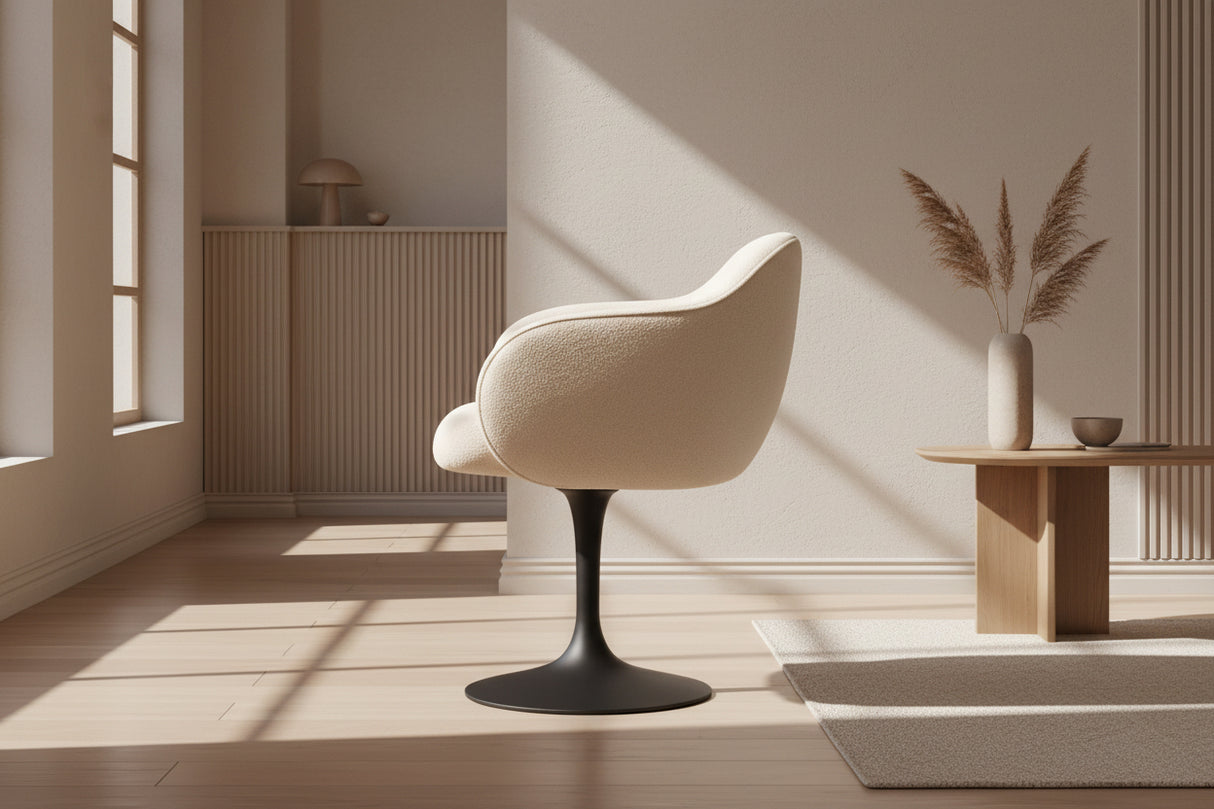 Chaise de repas Calise - vue profil - tissu 100% polyester