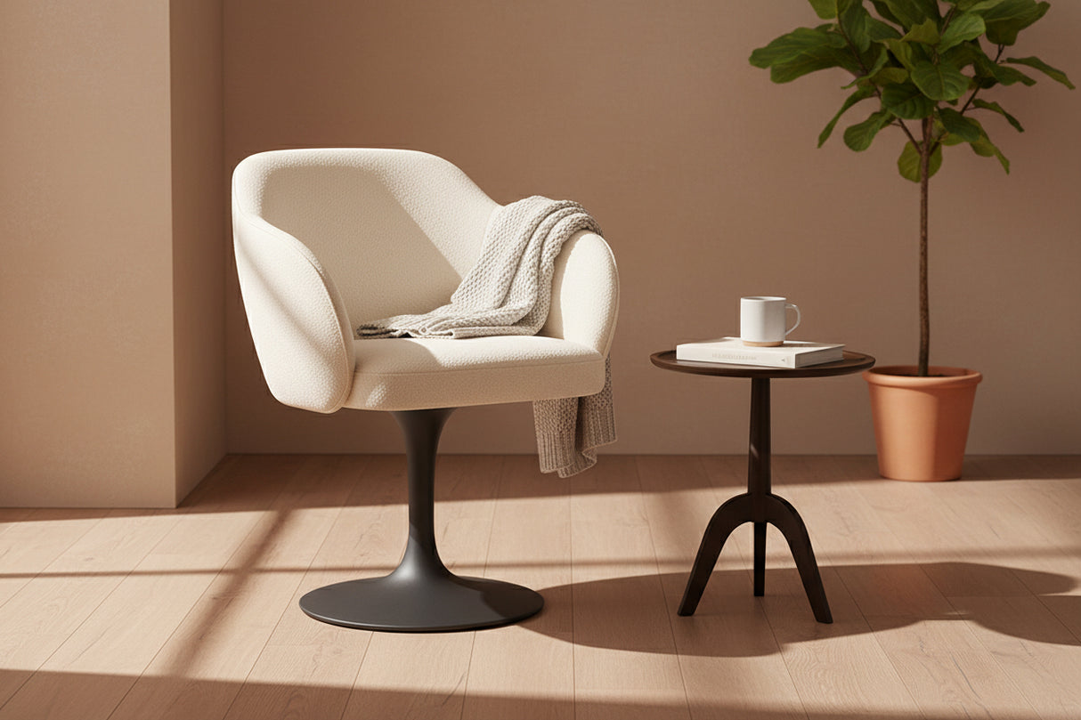 Chaise de repas Calise - vue 3/4 - tissu 100% polyester