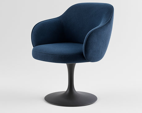 Chaise de repas monopied pivotante couleur bleue - meuble jem - Souffle d'intérieur