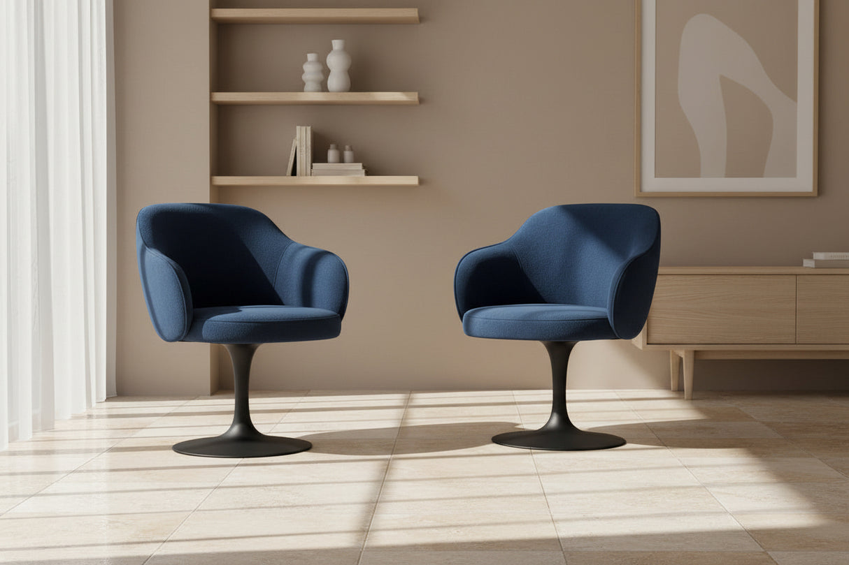 Chaise de repas Calise - tissu bleu - lievens