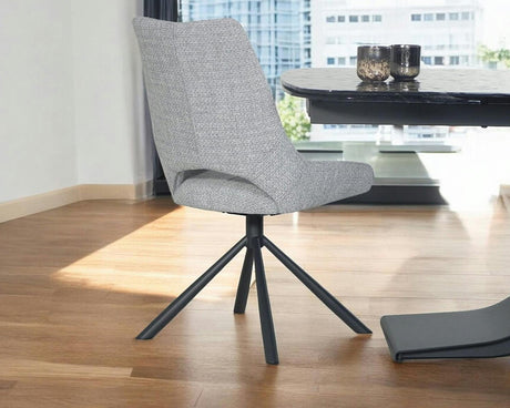 Chaise de repas pivotante en tissu grise - viadurini - souffle d'intérieur