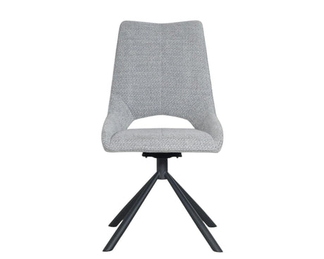 Chaise de repas pivotante en tissu grise - viadurini - souffle d'intérieur