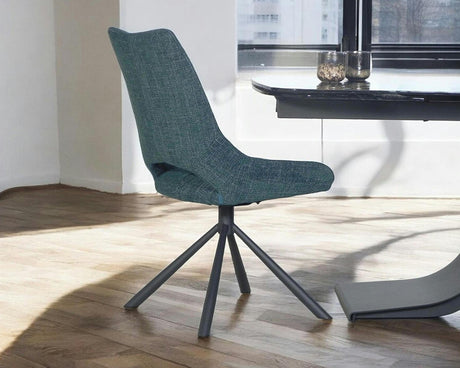 Chaise de repas pivotante en tissu Anthracite - viadurini - souffle d'intérieur