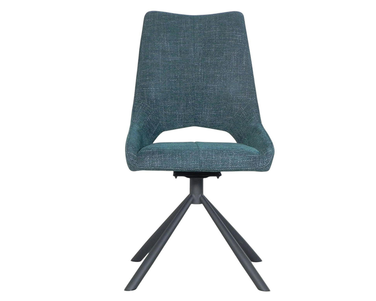 Chaise de repas Gura - velours bleu - vue face