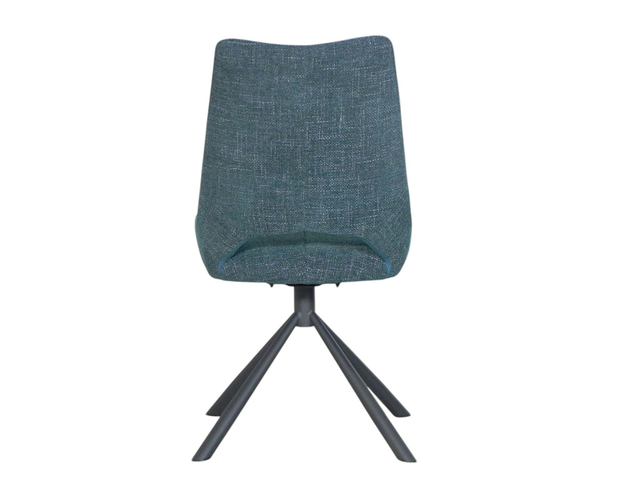 Chaise de repas Gura - velours bleu - vue arrière