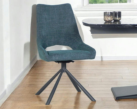 Chaise de repas pivotante en tissu bleue - viadurini - souffle d'intérieur