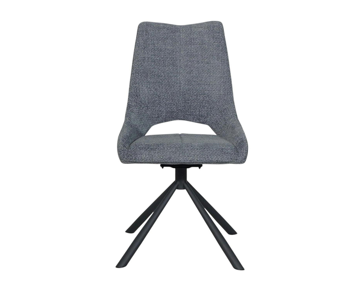 Chaise de repas Gura - velours gris - vue face