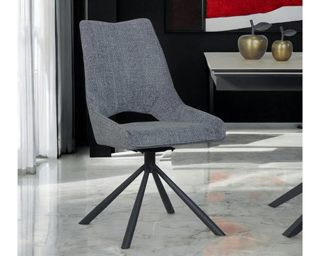 Chaise de repas pivotante en tissu grise - viadurini - souffle d'intérieur