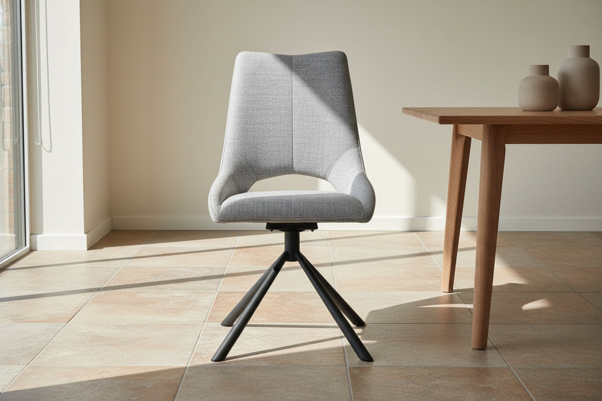 Chaise de repas Gura - vue face - velours