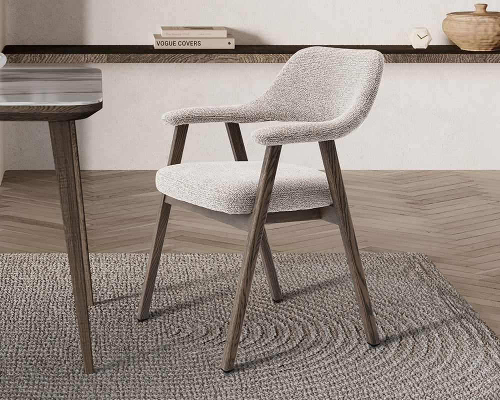 Chaise salle à manger Corail en situation – salle à manger – tissu sable