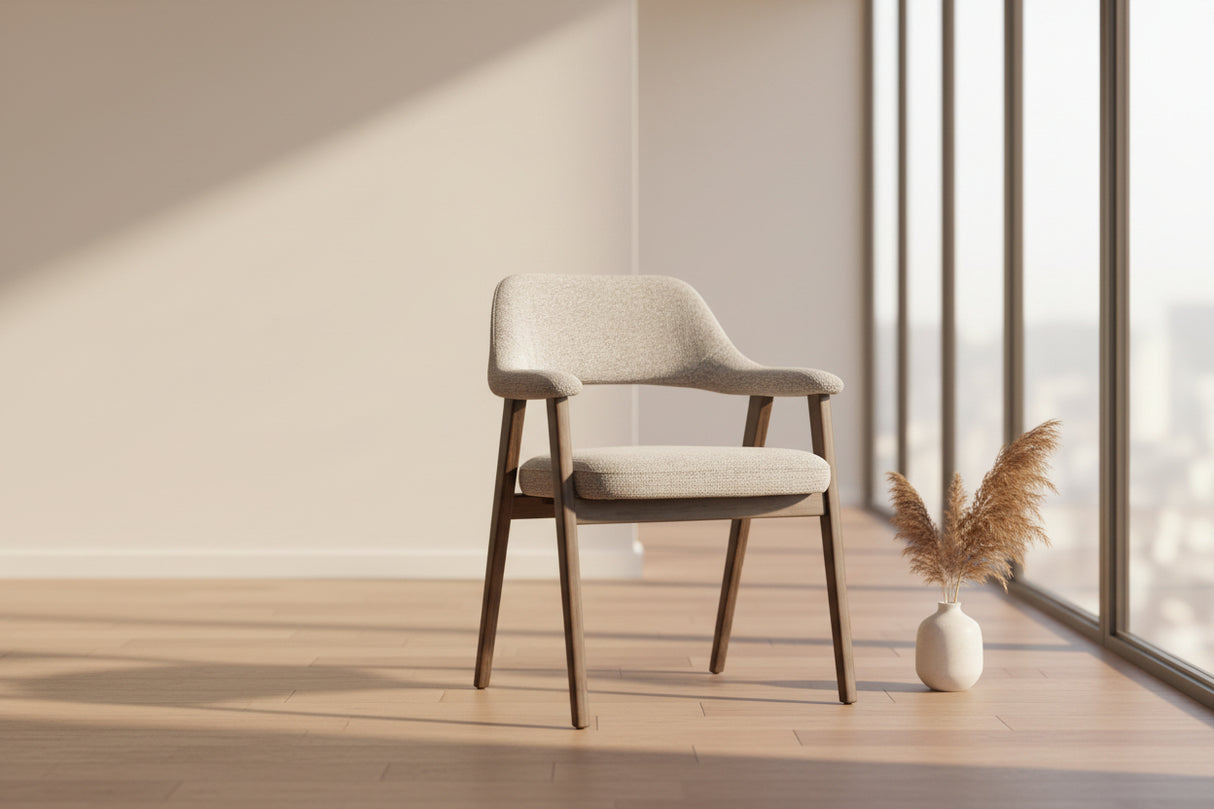 Vue de face – Corail – tissu sable