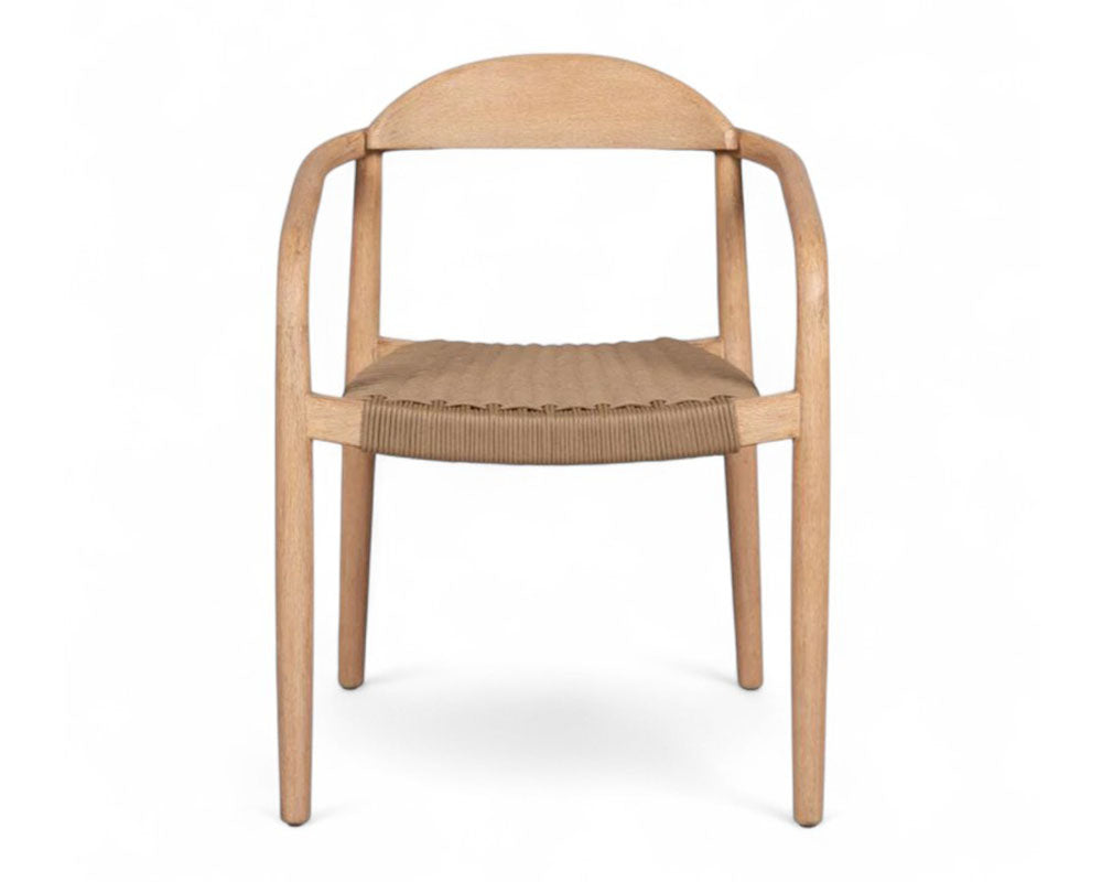 Chaise Any – assise cordage marron – vue face