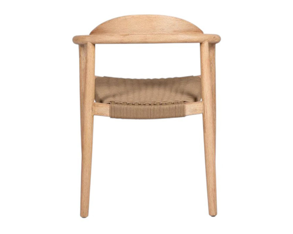 Chaise Any – assise cordage marron – vue arrière