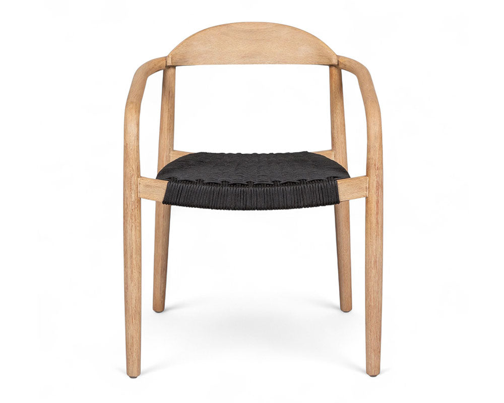 Chaise Any – assise cordage noir – face