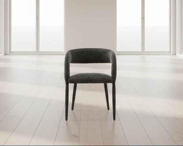 Chaise Kelly - tissu bouclette ultra doux vert - vue face