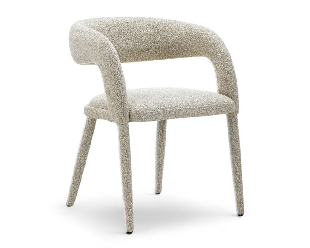 Chaise salle à manger en tissu bouclette design - Souffle d'intérieur