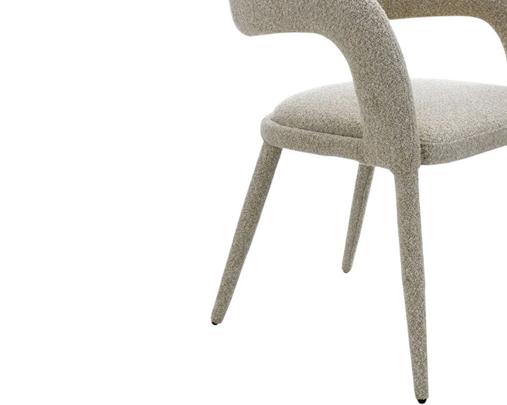 Chaise salle à manger en tissu bouclette design - Souffle d'intérieur