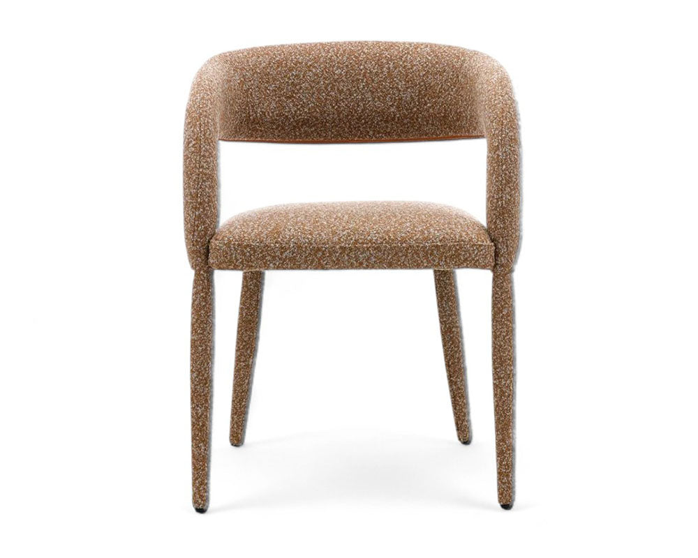 Chaise salle à manger en tissu bouclette design - Souffle d'intérieur